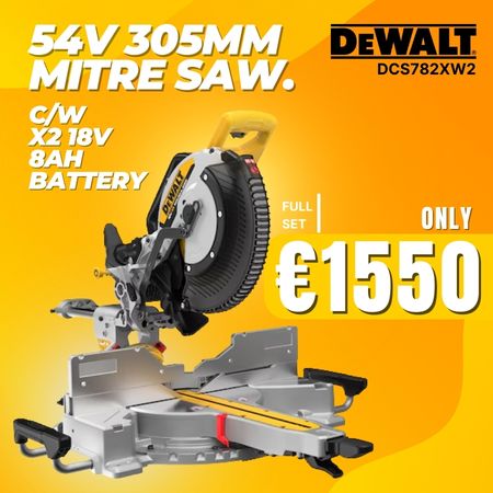 Dewalt, mitre saw,54v,Cutting tool,8ah battery,full set,18v Brushless, Power Tool, Cordless tool, JoeMckenna, Hardware ,Limerick, Ireland